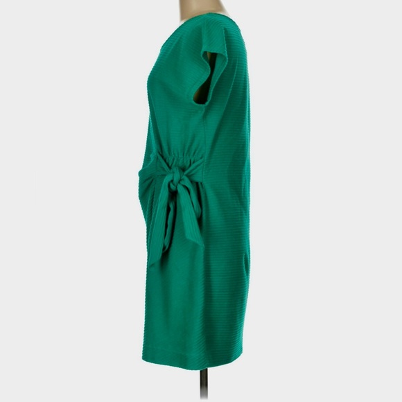 Anthropologie Saturday Sunday Green Addy Ribbed Midi Dress with Bow, Size:M - Picture 7 of 8